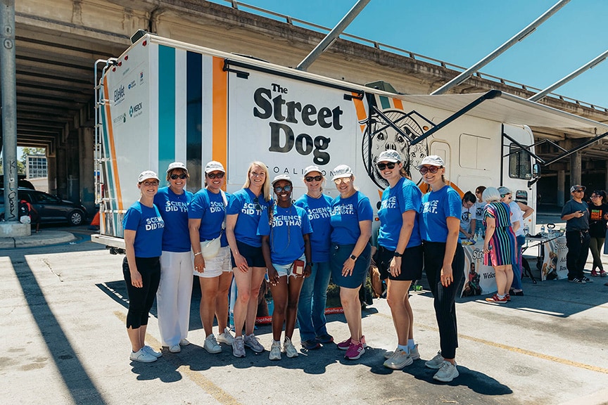 team members volunteer