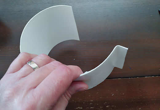 closeup of DIY cat proof toilet paper tube