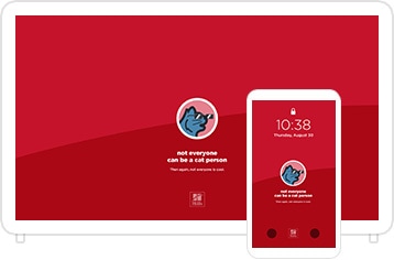 Desktop & mobile example of "Cool Cat" pet wallpaper for phones