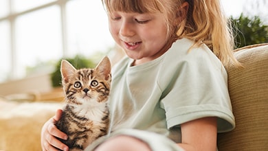 Girl With Happy Cat Girl With Happy Cat