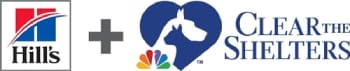 hill's pet nutrition and clear the shelters logos