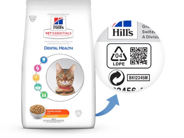 image of recyclable dry pet food packaging