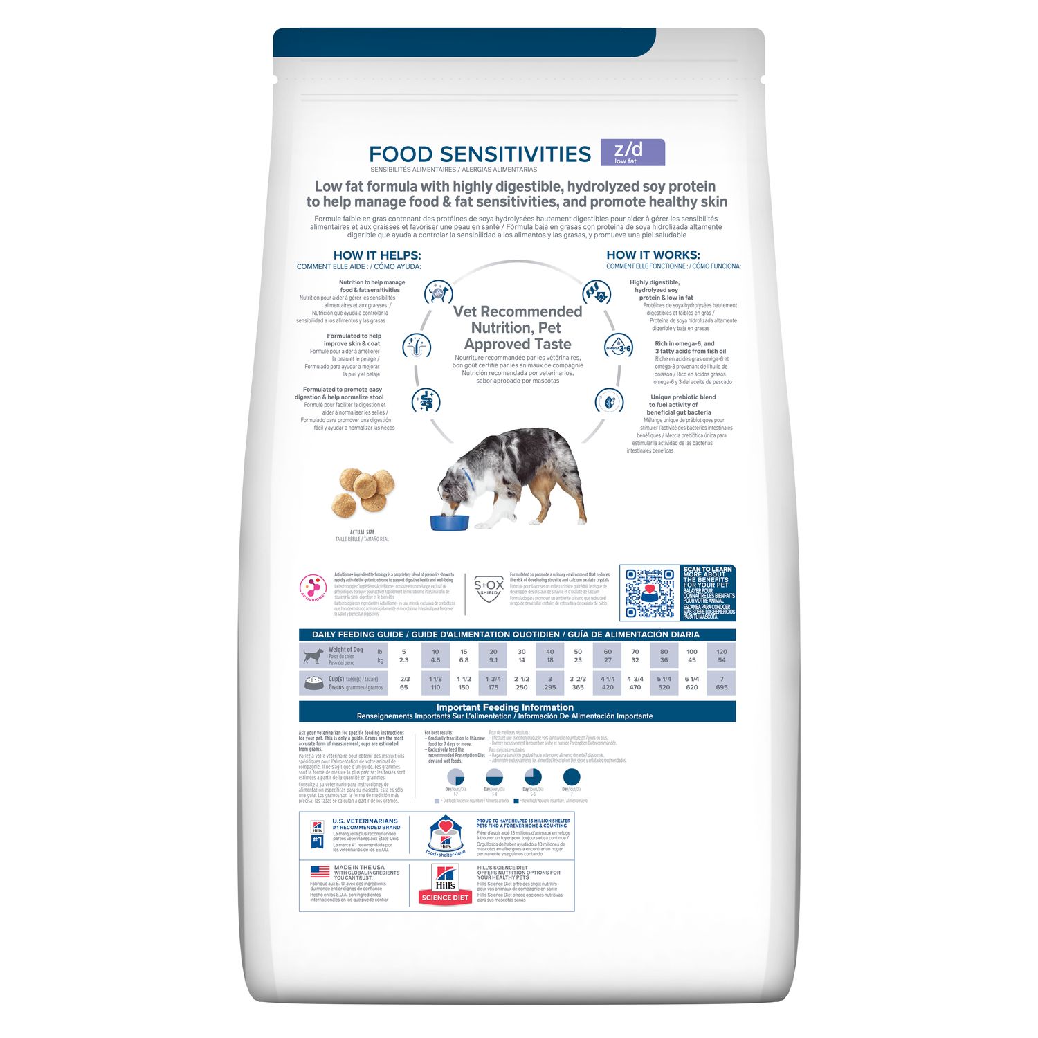 z/d Low Fat Hydrolyzed Soy Recipe Dry Dog Food Packshot