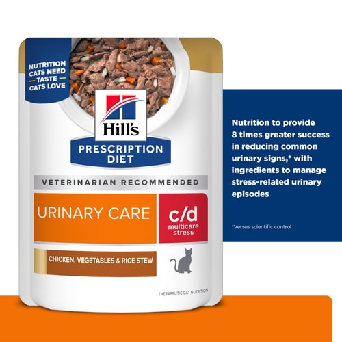 c/d Multicare Stress Chicken, Vegetables, & Rice Stew Cat Food Key Claims