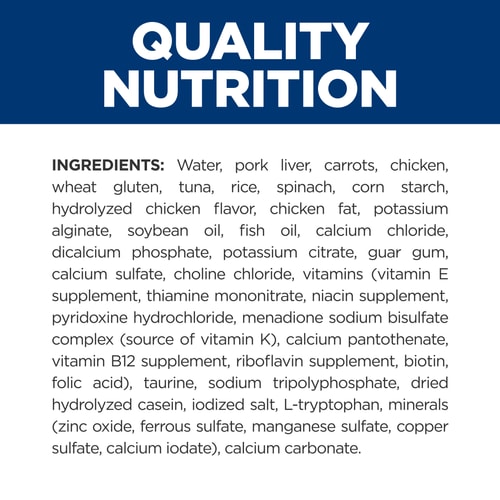 c/d Multicare Stress Vegetables, Tuna, & Rice Stew Cat Food Ingredient Panel