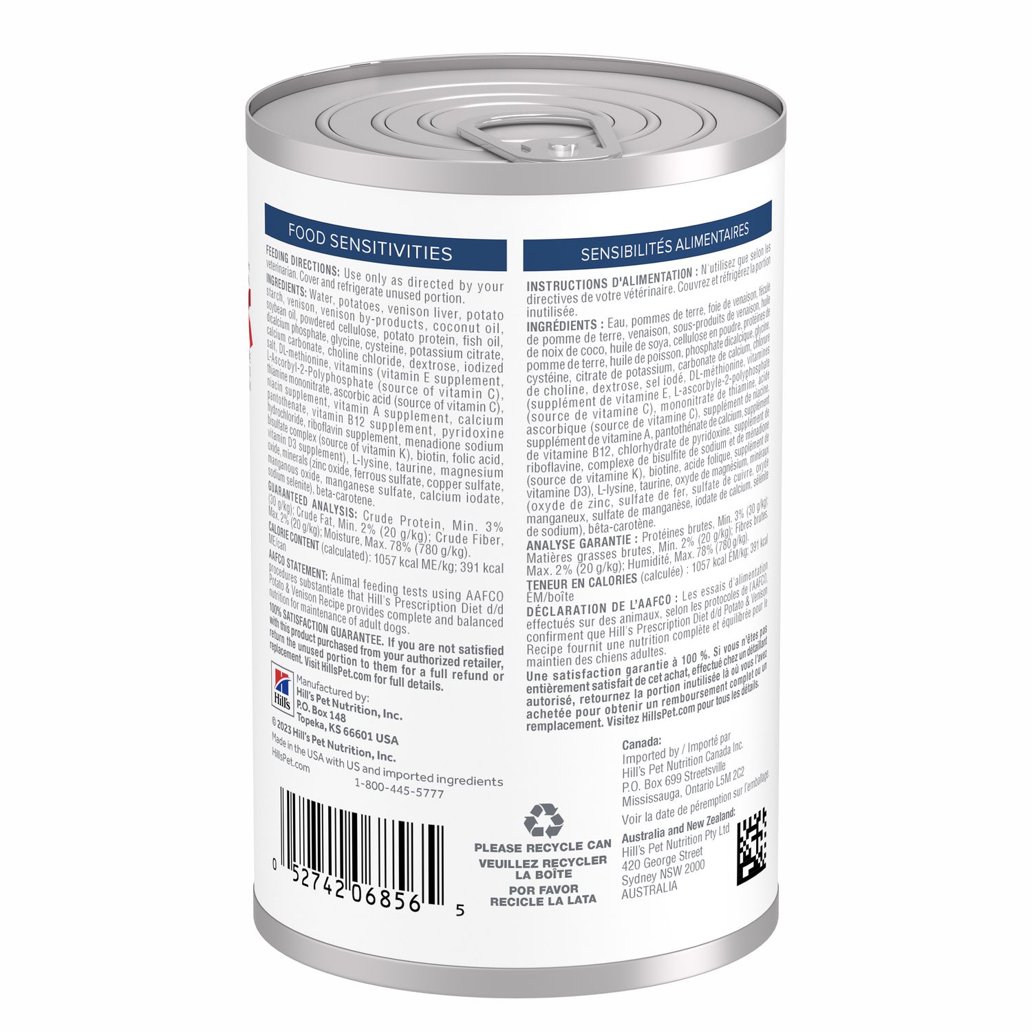 d/d Potato & Venison Recipe Wet Dog Food Packshot