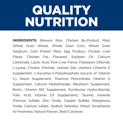 g/d Chicken Flavor Dry Dog Food Ingredient Panel