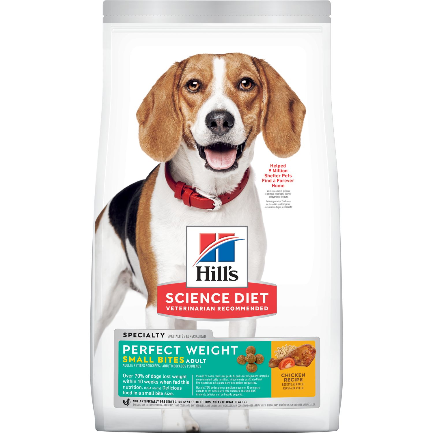 Adult Perfect Weight Small Bites Chicken Recipe Dog Food Packshot