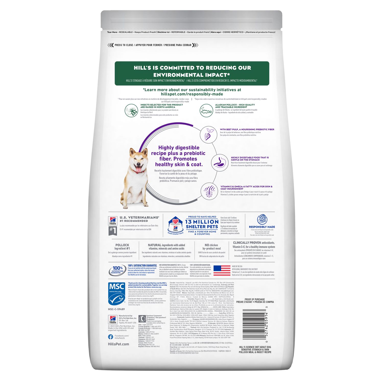 Adult Sensitive Stomach & Skin Pollock Meal & Insect Recipe Dog Food Packshot