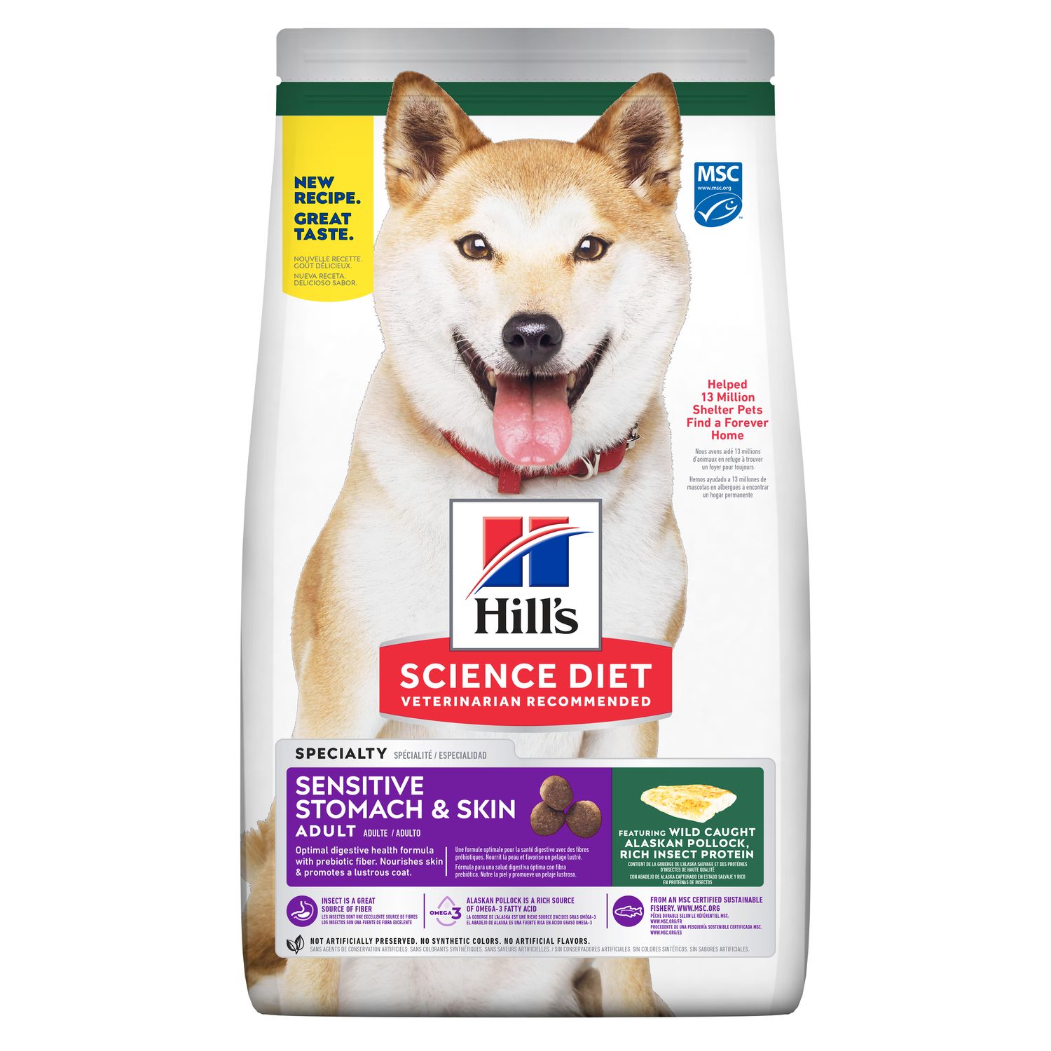 Adult Sensitive Stomach & Skin Pollock Meal & Insect Recipe Dog Food Packshot