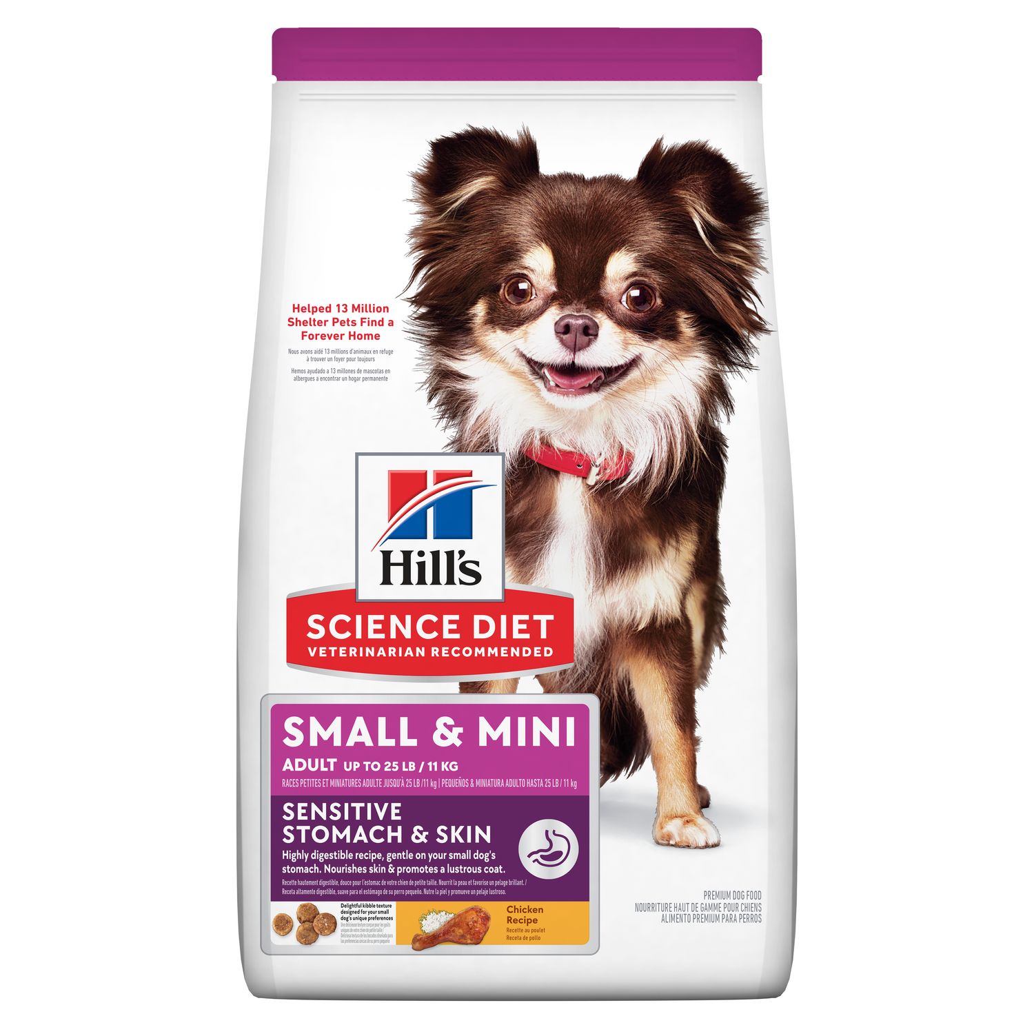 Adult Sensitive Stomach & Skin Small & Mini Chicken Recipe Dog Food Packshot