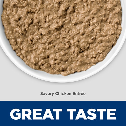 Adult Urinary Hairball Control Savory Chicken Entrée cat food Food Shot