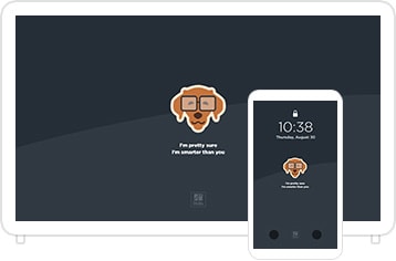Desktop & mobile example of "Smarter Than You" pet wallpaper for phones