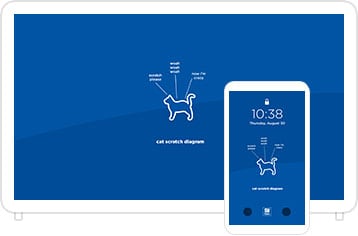 Desktop & mobile example of "Cat Scratch Diagram" pet wallpaper for phones