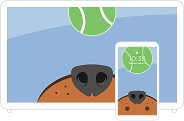 Desktop & mobile example of "Tennis Ball Dog" pet wallpaper for phones