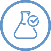 icon of beaker with checkmark