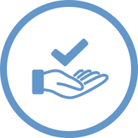 icon of hand with checkmark