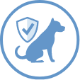 Dog with shield