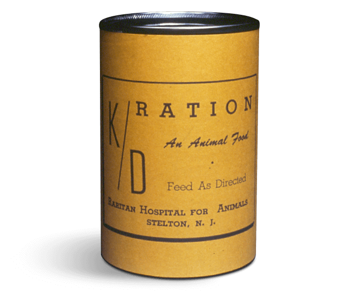can of k/d ration wet dog food