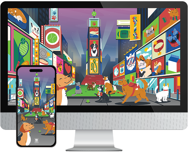 Desktop & mobile example of "Petropolis" pet wallpaper for phones