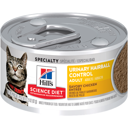 Adult Urinary Hairball Control Savory Chicken Entrée cat food Packshot