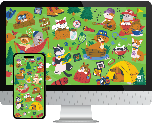 Desktop & mobile example of "Summer Pattern" pet wallpaper for phones