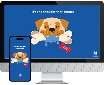 Desktop & mobile example of "Dog Gift Tag" pet wallpaper for phones